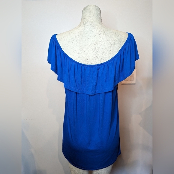 Laura cobalt ruffle bardot top, Woman's XXL, new! - Picture 2 of 8
